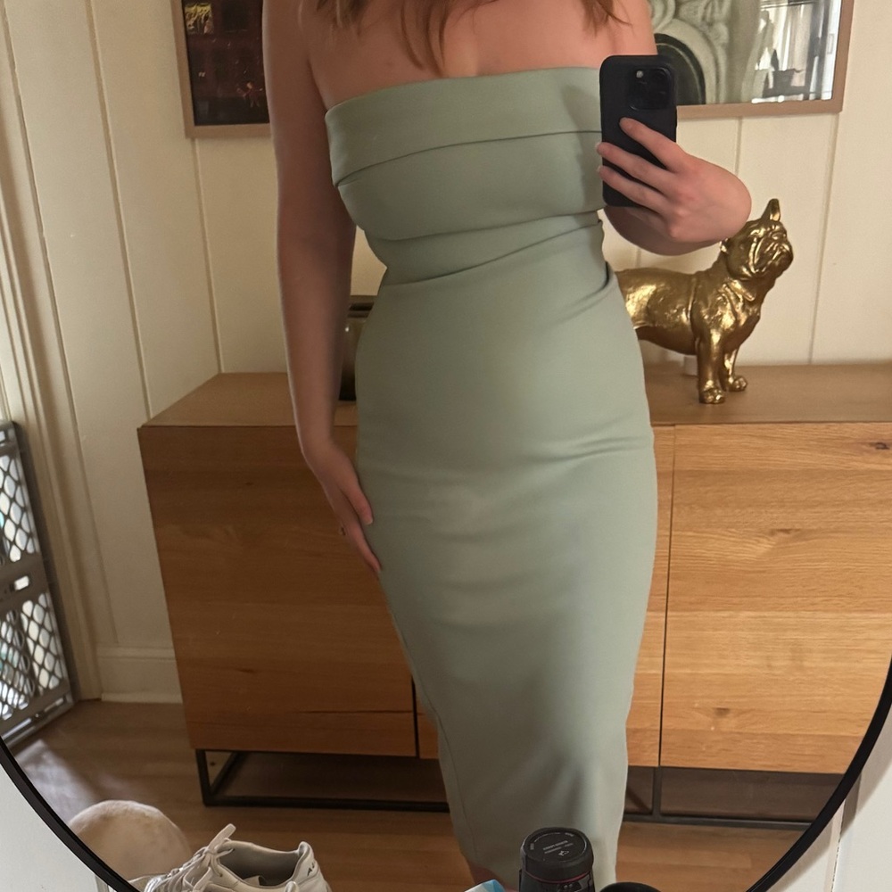 Aritzia Babaton Figurenet Eyecatcher Terrace Sage Bodycon Dress - Picture 2 of 4